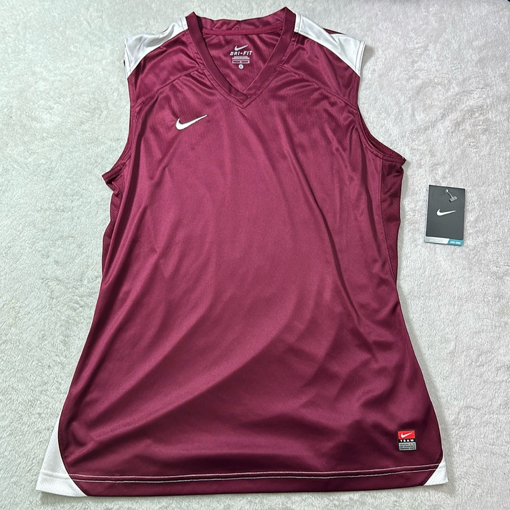 Nike Womens Sleeveless Volleyball Jersey Maroon Size Large